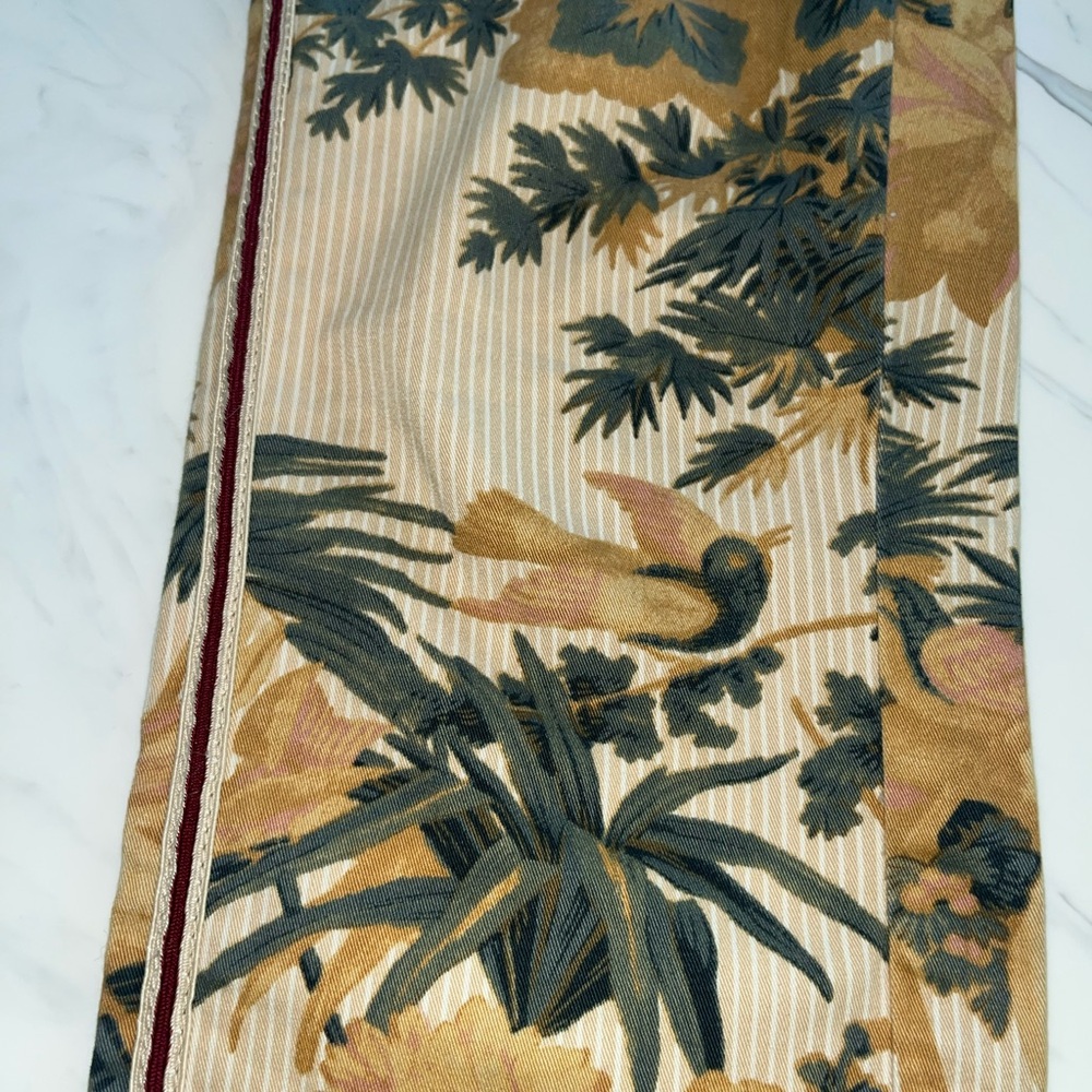 Anthropologie relaxed chino straight Floral stripe pants bird palm 26 stretch - Picture 3 of 6